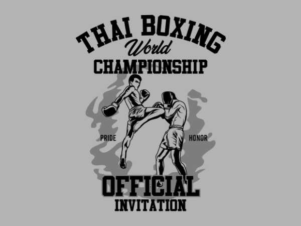 Thai boxing championship t shirt designs for sale