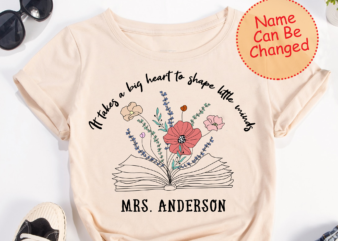Teacher PNG Sublimation, Teacher Shirt PNG, Floral Book Teacher PNG Design, Personalized Gift For Teacher, Back To School Gift
