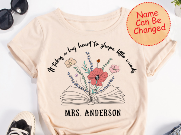 Teacher png sublimation, teacher shirt png, floral book teacher png design, personalized gift for teacher, back to school gift