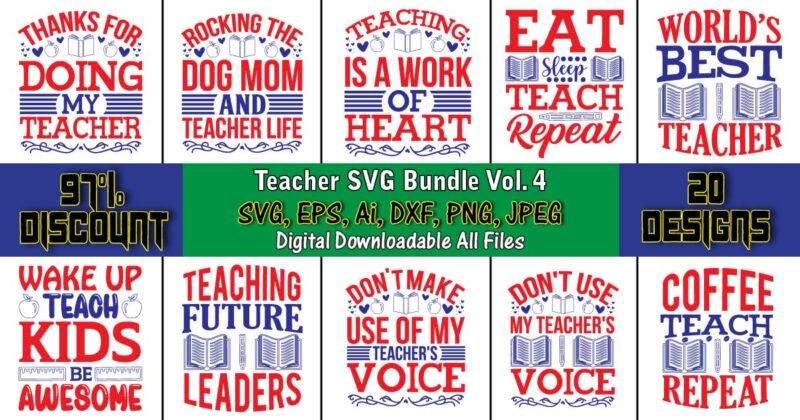 Teacher SVG Bundle Vol. 4,