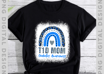 Type 1 Diabetes T1D Mom Diabetes Awareness Leopard Rainbow NH