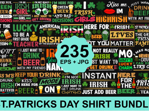 St. patrick’s day shirt design bundle print template, lucky charms, irish, everyone has a little luck typography design