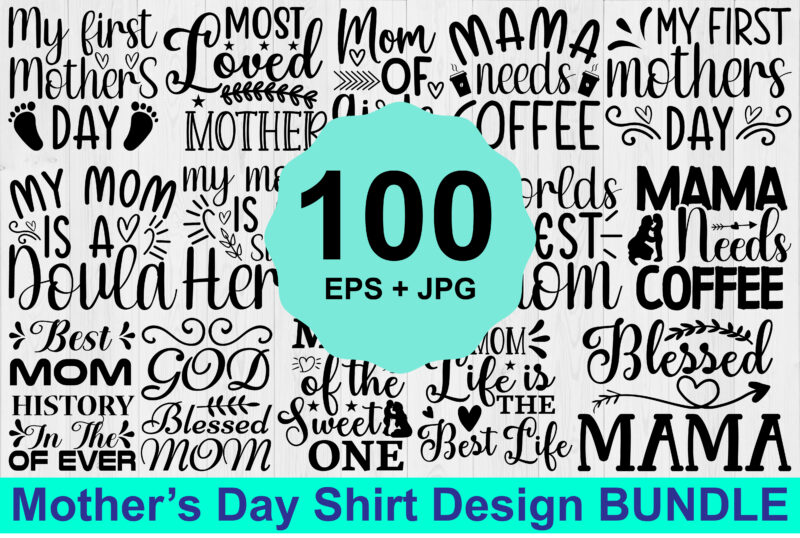 Mother’s Day typography shirt design Bundle for mother lover mom mommy mama Handmade calligraphy vector illustration Silhouette