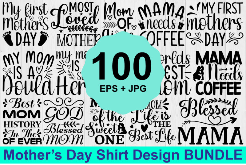 Mother’s Day typography shirt design Bundle for mother lover mom mommy mama Handmade calligraphy vector illustration Silhouette