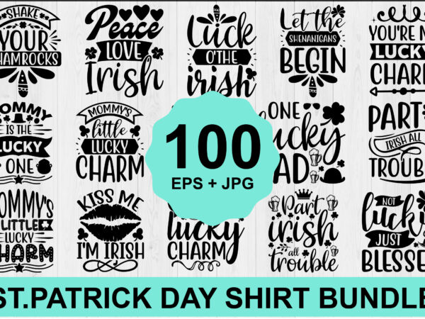 St. patrick’s day shirt design bundle print template, lucky charms, irish, everyone has a little luck typography design