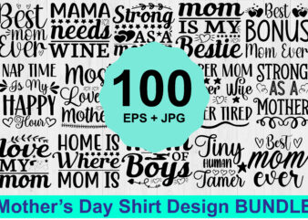 Mother’s Day typography shirt design Bundle for mother lover mom mommy mama Handmade calligraphy vector illustration Silhouette