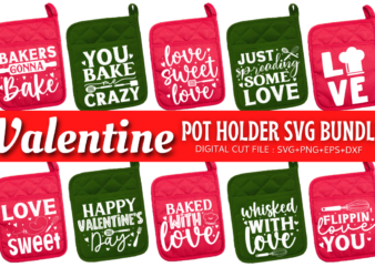 Valentine Pot holder Svg Bundle t shirt vector art