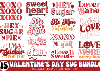 Retro Valentine’s Day Svg Bundle