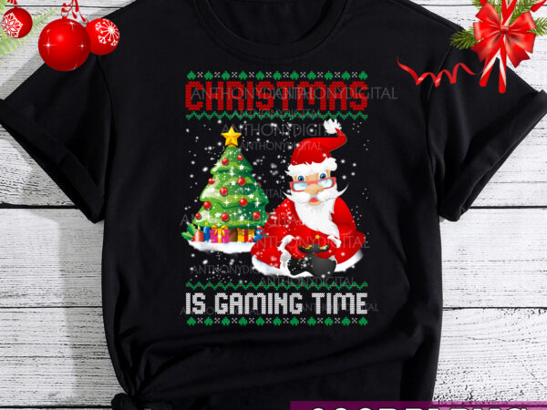 Video-game santa claus christmas gaming x-mas gamer ugly t-shirt, santa gamer, video game xmas, christmas gift tc