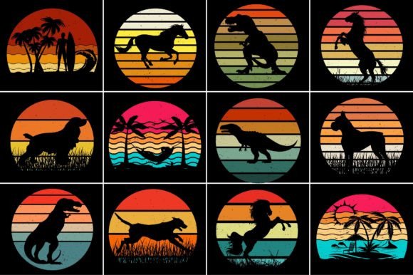 Sunset Retro Vintage Graphic Mega Bundle