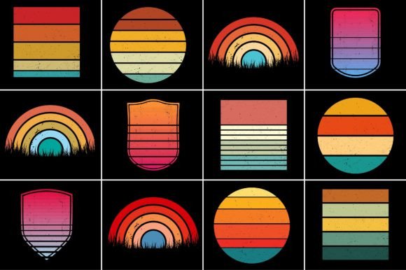 Sunset Retro Vintage Graphic Mega Bundle