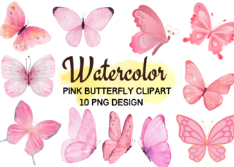 Watercolor Butterfly Png Bundle t shirt design for sale