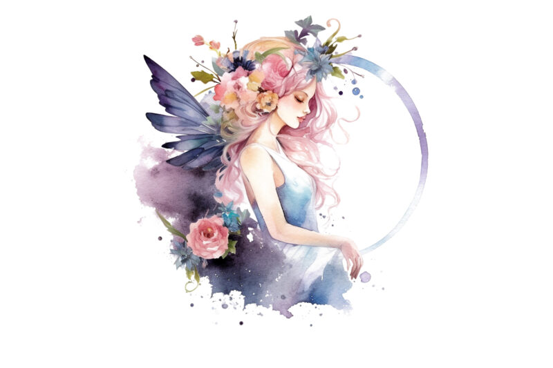 Watercolor Spring Fairy With Flowers, Fairy, Flowers, Fairy With Flowers, Design, Watercolor, Art, Clipart, Png,Transparent, Realistic, Fairy Realistic, Watercolor Fairy, Clipart Fairy, Fairy Design, Beautiful Fairy, Beautiful Flowers,Fantasy Floral Fairy,