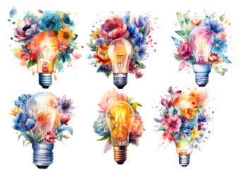 Floral Lightbulb Watercolor Sublimation