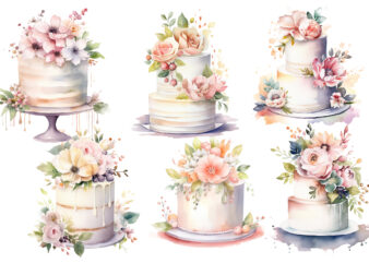 Wedding Cake Watercolor Sublimation