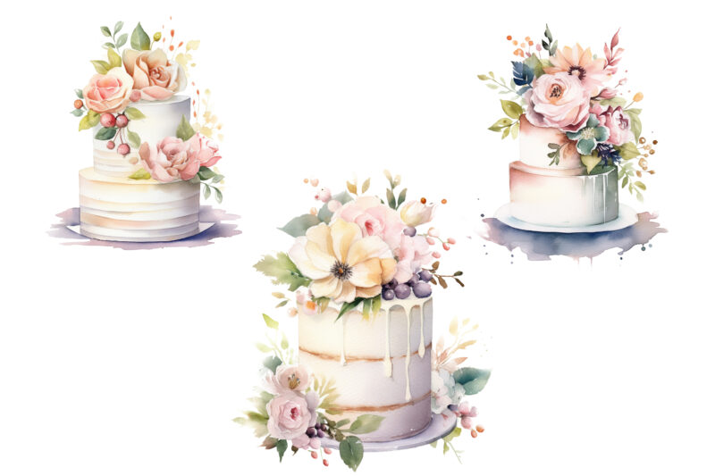 Wedding Cake Watercolor Sublimation