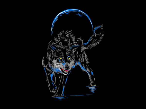 Wolf art t shirt design for sale