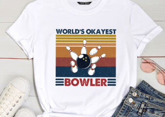 World_s Okayest Bowler Vintage Corn Hole PC t shirt design for sale