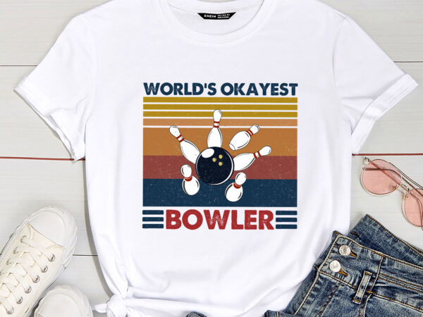 World_s okayest bowler vintage corn hole pc t shirt design for sale