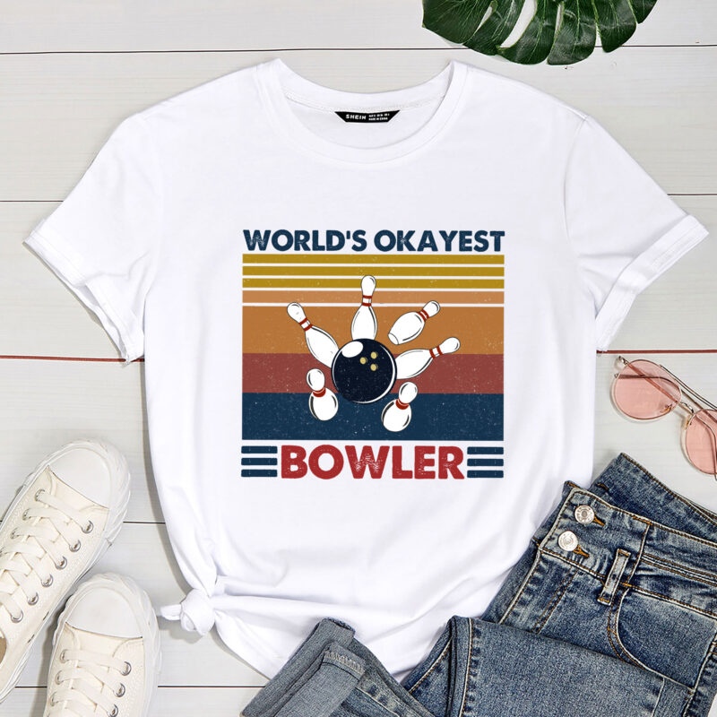 World_s Okayest Bowler Vintage Corn Hole PC