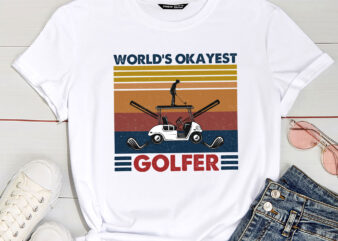 World_s Okayest Golfer Vintage Corn Hole PC t shirt design for sale