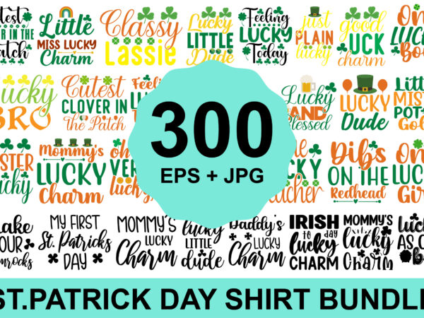 St. patrick’s day shirt design bundle print template, lucky charms, irish, everyone has a little luck typography design