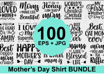 Mother’s Day typography shirt design Bundle for mother lover mom mommy mama Handmade calligraphy vector illustration Silhouette