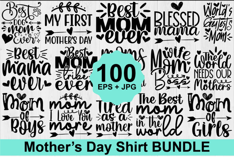 Mother’s Day typography shirt design Bundle for mother lover mom mommy mama Handmade calligraphy vector illustration Silhouette