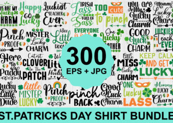 St. Patrick’s Day Shirt Design Bundle Print Template, Lucky Charms, Irish, everyone has a little luck Typography Design