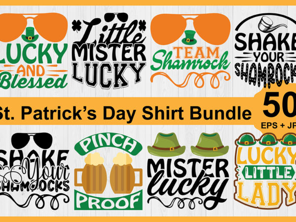 St. patrick’s day shirt design bundle print template, lucky charms, irish, everyone has a little luck typography design