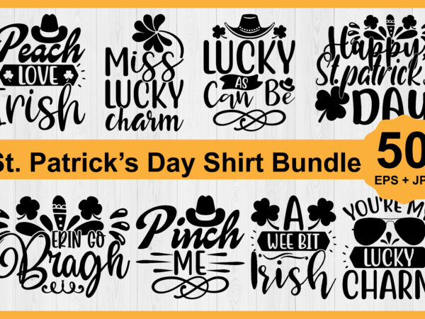 St. patrick’s day shirt design bundle print template, lucky charms, irish, everyone has a little luck typography design