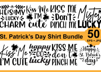 St. Patrick’s Day Shirt Design Bundle Print Template, Lucky Charms, Irish, everyone has a little luck Typography Design