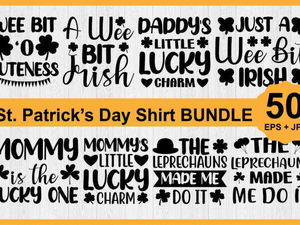 St. patrick’s day shirt design bundle print template, lucky charms, irish, everyone has a little luck typography design