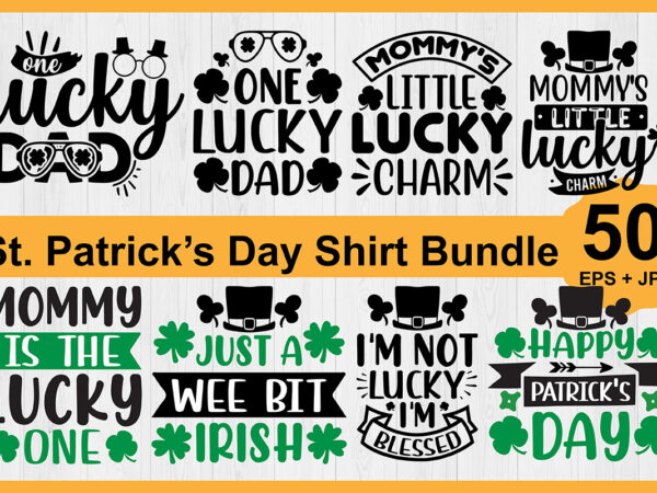 St. patrick’s day shirt design bundle print template, lucky charms, irish, everyone has a little luck typography design