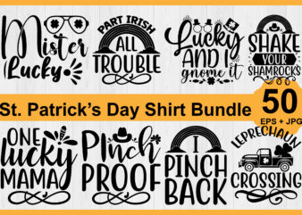 St. Patrick’s Day Shirt Design Bundle Print Template, Lucky Charms, Irish, everyone has a little luck Typography Design