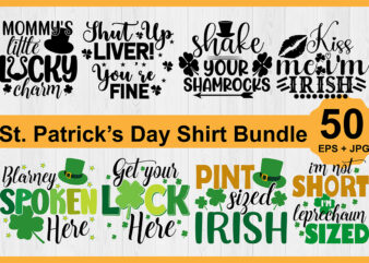 St. Patrick’s Day Shirt design Bundle Print Template, Lucky Charms, Irish, everyone has a little luck Typography Design