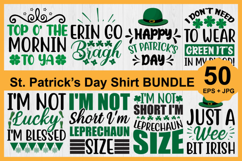 St. Patrick’s Day Shirt Design Bundle Print Template, Lucky Charms, Irish, everyone has a little luck Typography Design