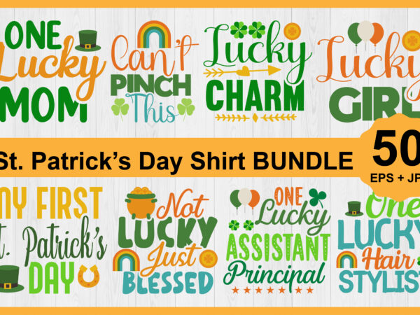 St. patrick’s day shirt design bundle print template, lucky charms, irish, everyone has a little luck typography design