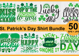 St. Patrick’s Day Shirt Design Bundle Print Template, Lucky Charms, Irish, everyone has a little luck Typography Design