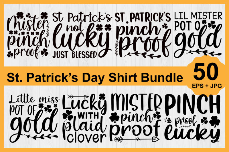 St. Patrick’s Day Shirt Design Bundle Print Template, Lucky Charms, Irish, everyone has a little luck Typography Design