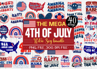 4th Of July Mega png Bundle – 40 Design 4th Of July Bundle,4th of July SVG Bundle, July 4th SVG, Fourth of July svg, America svg, USA Flag svg, Patriotic,