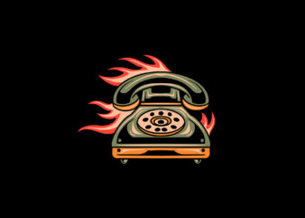 burning telephone t shirt template