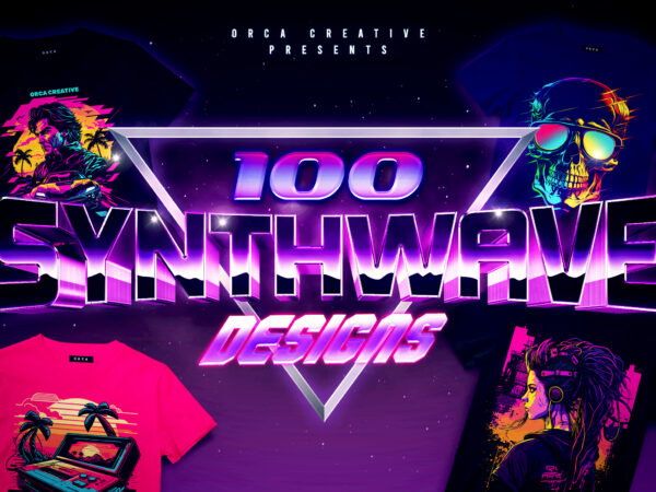 100 synthwave designs bundle
