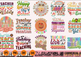 16 Teacher Summer Sublimation Design Bundle