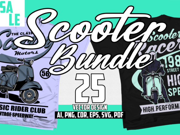 Scooter bundle t shirt template vector