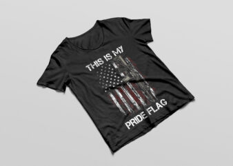 This Is My Pride Flag Shirt Gun American 4th of July T-Shirt Design