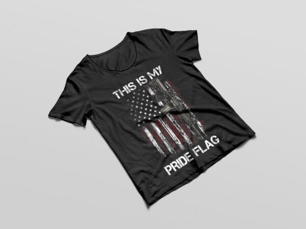 This is my pride flag shirt gun american 4th of july t-shirt design