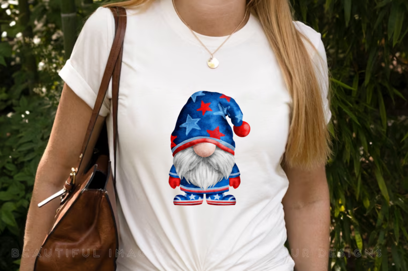 Watercolor 4th of july gnome bundle