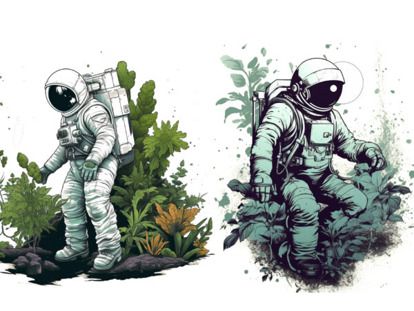 Graphic illustration, astronaut, t shirt design