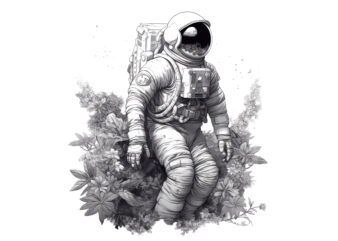 graphic illustration, astronaut, space t shirt design